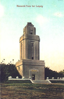 Bismarckturm Lützschena auf einer alten Postkarte